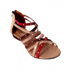 Glitter Charm Back Zip Strappy Sandals RG-093